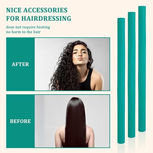 40PCS Flexible Curling Rods Set - No Heat Hair Rollers for Short & Long Hair, Twist Foam Rollers with Comb (Colors Random) - Image 5