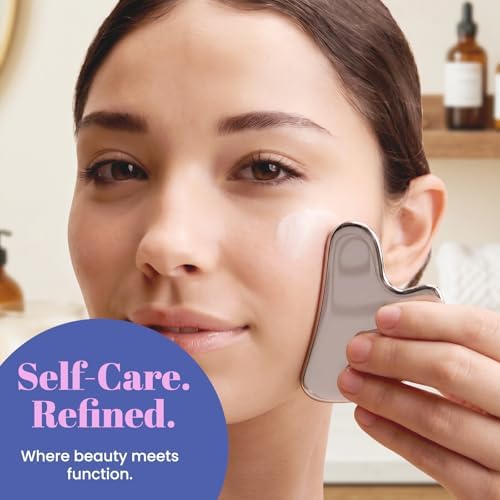 ROSELYNBOUTIQUE Stainless Steel Gua Sha Facial Massager Tool - Cooling Metal Face Sculpting Tool for Daily Skincare Routine, Durable & Easy to Clean - Image 7