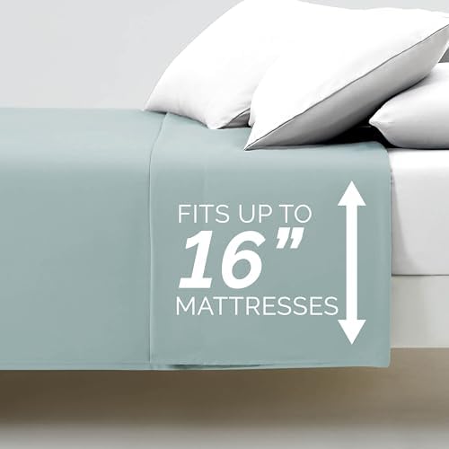 Hotel Style Twin XL Flat Sheets Only 2 Pack Microfiber Top Sheet Sky Blue - Image 6