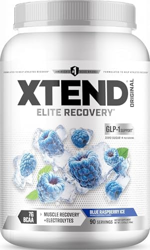 Xtend Original BCAA Powder with Zero Sugar, Blue Raspberry Ice, 90 Serv by Xtend