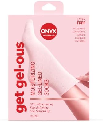 Onyx Professional Gel Moisturizing Socks, One Size Dry Feet Treatment for Women or Men, Hydrating Spa Socks for Dry Feet and Cracked Heel Repair, One Reusable Pair by OnyxProfessional