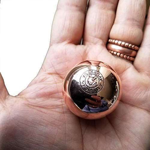 Pure Copper Ball, Bring Integrity and Clear Thinking with Natural Energy Meditation Dia Orb Sphare, Get Mental Agility Grounding Movement Therapy with Copper Orb - 2 pcs & 2 inches - Image 2