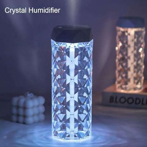 USB Desktop Crystal Humidifier 1000ml with 7 Colors LED Night Light, No Noise Suitable for Home, Office, Desk, Bedroom and Babies Room - Image 7