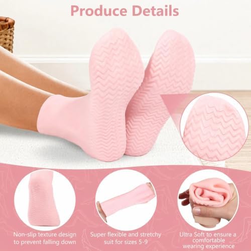 Silicone Moisturizing Socks for Dry Cracked Feet for Men & Women - Image 3
