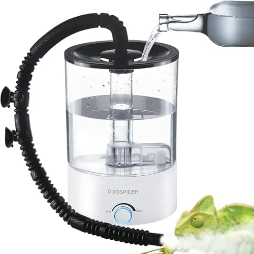 Coospider 4.2L Top Fill Reptile Humidifier, Fogger Mister for Reptiles Tank, Terrariums Humidifiers with Extended Hose/Tube, Reptile Misting System for Reptiles Amphibians Herps Vivarium by Coospider