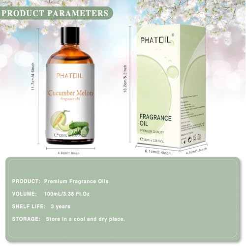 PHATOIL Cucumber Melon Fragrance Oil for Diffuser Aromatherapy 3.38FL.OZ - Image 6