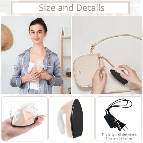 Honoson Mini Craft Iron with Charging Base Tiny,Light Khaki - Image 3