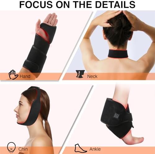 Red Light Therapy Belt for Body, 37'' Cordless Red Infrared Light Wrap for Neck Chin Knee Ankle Hand Pain Relief, 660nm & 850nm with Pulse & Heating Modes - Image 5