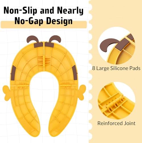 Maliton Folding Travel Potty Training Seat for Toddlers, Yellow Bee - Image 3