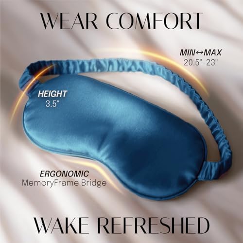 Silk Sleep Mask Eye Mask Blindfold with Double Layer Silk Filling and Elastic Strap for Full Night's Sleep, Travel and Nap, Eye Cover Eyeshade with Luxury Bag and Ear Plugs by OLESILK (Royal Blue) - Image 4