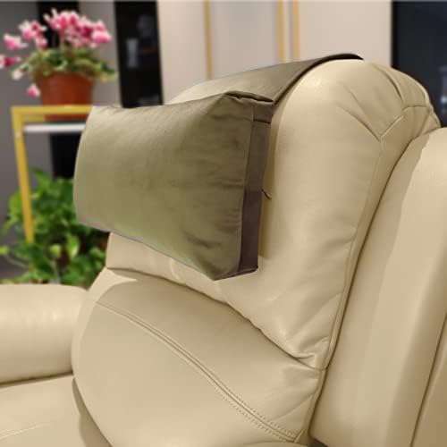 Non-Slip Head Pillow for Recliners - Neck Support Cushion with Velvet Cover for Pain Relief at Home, Office and Travel (Camel) by AmazeCov