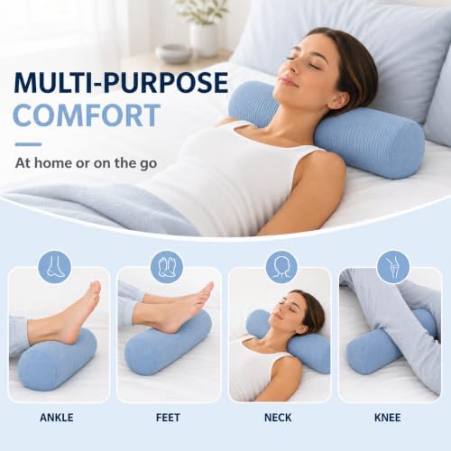 Neck Roll Pillow, Cervical Neck Pillow Bolster Pillow for Sleeping - Image 6