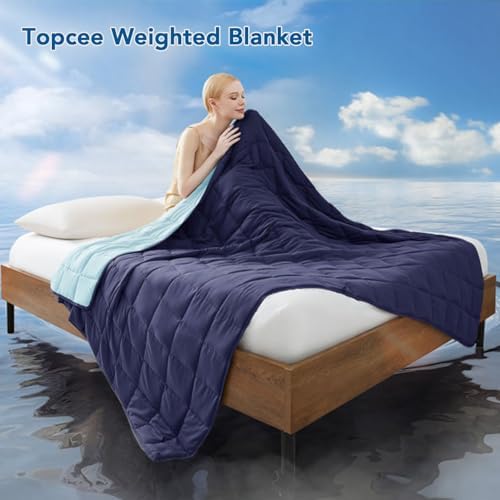 Topcee Weighted Blanket for Adults (15lbs 48"x72"), Minky Dots Heavy Blanket for Woman, Man Sleeping, Soft, Cozy and Cooling Weighted Throw Blankets, Machine Washable, Grey - Image 2