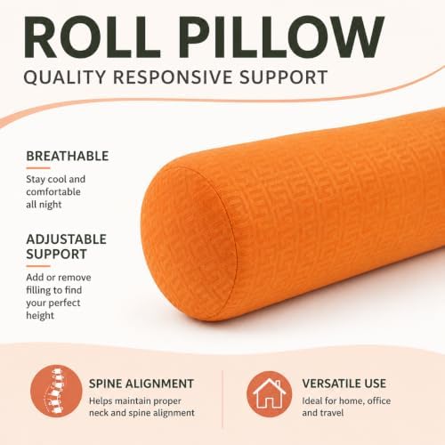 Neck Roll Pillow, Cervical Neck Pillow Bolster Pillow for Sleeping - Image 2