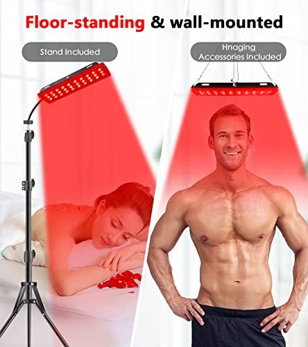 Red Light Therapy for Face Body, Astarexin Dual-Headed Infrared Light Therapy Lamp with Stand - 660nm Redlight and 850nm Near Infrared Light Therapy Device for Fully Body Pain Relief - Image 5