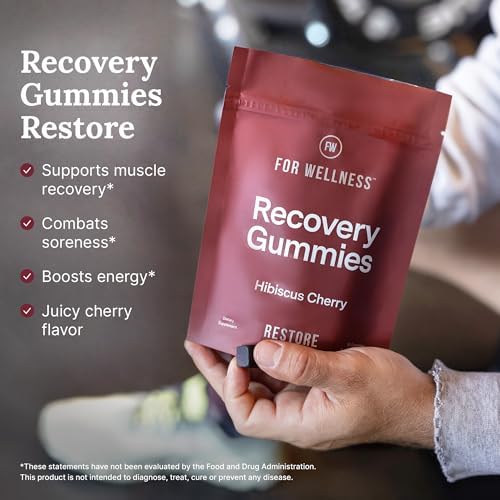 For Wellness Recovery Gummies Restore | Tart Cherry Energy Supplements with Electrolytes for Muscle Soreness, Post-Workout Performance & Recovery | Vegan, Non-GMO, 30 Count - Image 2