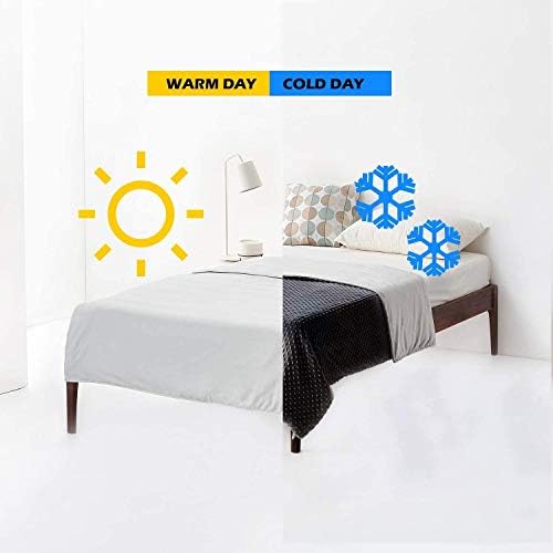 YnM Exclusive Cooling Rayon & Cozy Velvet Dual-Sided Cover for Weighted Blanket (88''x104'') - Light Grey - Image 2