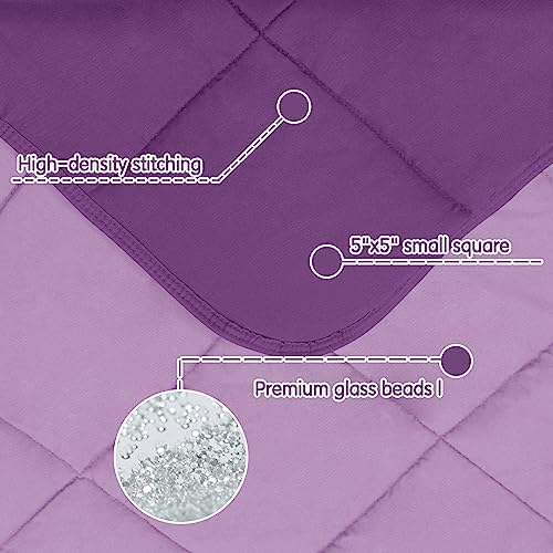 yescool Weighted Throw Blanket 7lbs, 41" x 60", Purple - Image 4