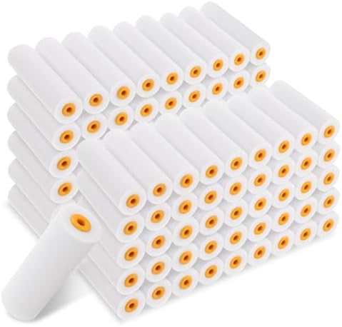 100 Pcs 4 Inch Foam Paint Roller High Density Foam Roller Mini Paint Roller Refills Paint Edger Tool for Walls Brings Smooth Finishes Flat Surfaces by Unknown
