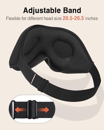 MABAO Sleep Mask for Side Sleeper, Eye Mask for Sleeping Women Men, Black - Image 6