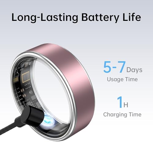 Smart Ring Fitness Tracker Ring for Women & Men, Sleep/Step/Blood Oxygen/Heart Rate Monitor, Long-Lasting Battery Sleep Ring, No Subscription Fee, Compatible with Android & iPhone (Matte Silver, 7) - Image 6