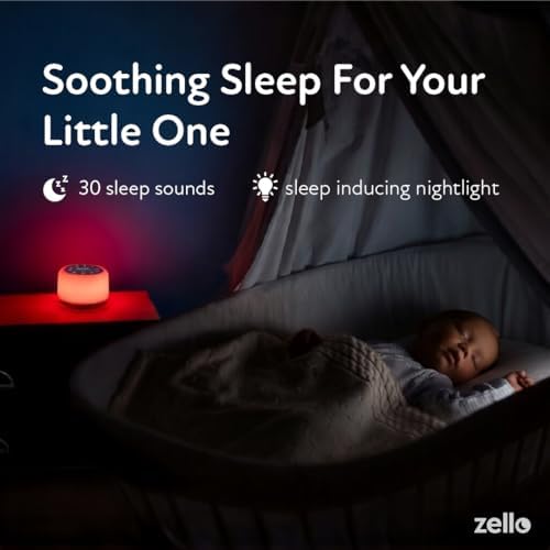 Zello | Original White Noise Machine for Babies & Adults | 30 Sounds | 7 Colour Night Light | Sleep Timer | USB Rechargeable | White Noise Machine Baby | Sleep Aid - Image 2