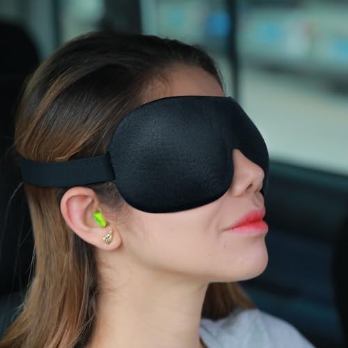 Sleep Mask Invisible Alar Deep Orbit 3D Eye Mask Ultra Lightweight & Comfortable Sleeping Mask for Travel, Nap, Shift Works XL Black - Image 6