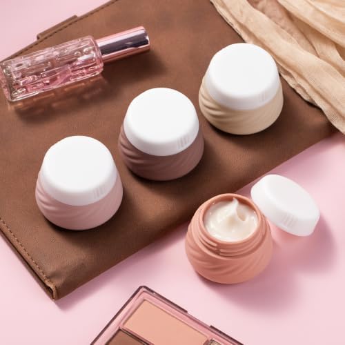 Gemice Silicone Cream Jars TSA Approved Travel Size Containers with Clear Bag, Leak-proof Travel Accessories with Lid for Cosmetic Face Body Hand Cream (4 Pack) - Image 4