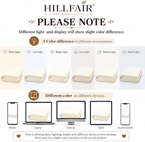 HILLFAIR 100% Cotton Blanket- 120" x 120" XXL Oversized King Bed Blankets - Family Size 10 ft x 10 ft Big - All Season Soft Cozy Breathable Blankets for Bed - Extra Large King Cotton Blanket- Ivory - Image 7