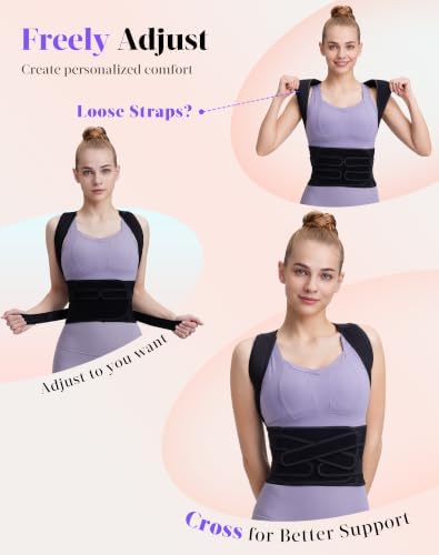 Posture Corrector for Women and Men, Full Back Support Brace, Black, Large - Image 4