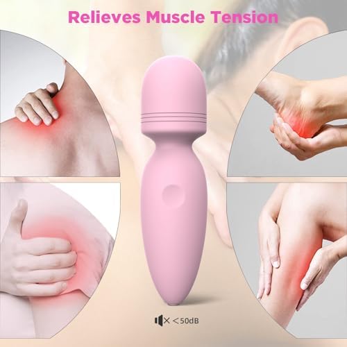 Fuwyiy Mini Massager Tools,Small Waterproof Cordless Handheld Massager with 10 Vibration Modes, Personal Handheld Massager for Back(Pink) - Image 2
