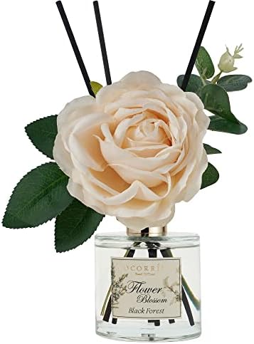 Cocorrina Reed Diffuser Set, Flower Reed Diffuser Black Forest 6.7 oz, Scented Diffuser with Sticks Home Fragrance Essential Oil for Bathroom Shelf Decor, Living Room, Large Room, 1pack - Image 4