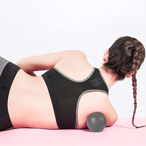 WOVTE Massage Lacrosse Ball for Sore Muscles, Shoulders, Neck, Back, Foot, Body, Deep Tissue, Trigger Point, Muscle Knots, Yoga and Myofascial Release (Grey) - Image 6