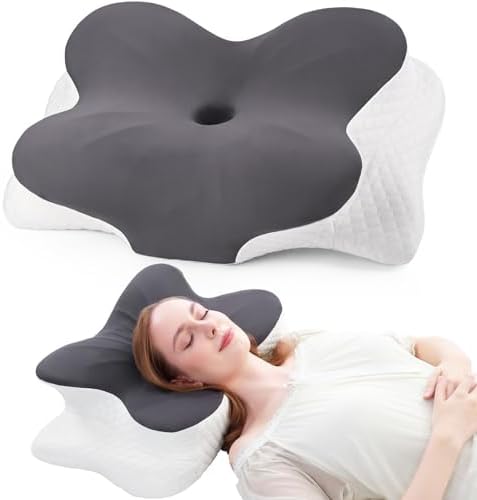 Cervical Pillow for Neck Pain Relief, Contour Memory Foam Pillows, Adjustable Orthopedic Pillow with Cooling Pillowcase for Side, Back, Stomach Sleepers, Ergonomic Neck and Shoulder Support by DYJUYMemoryFoamPillow