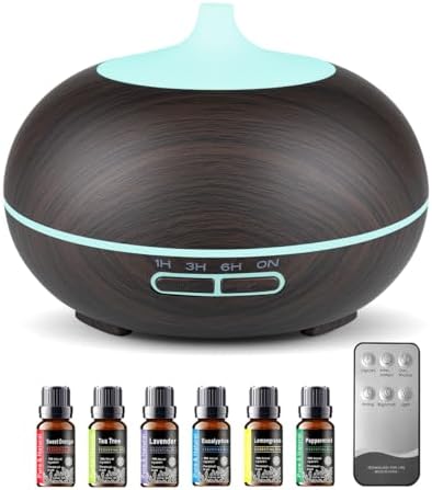550ml Large Capacity Essential Oil Diffuser with 6 Essential Oil Set by Unknown