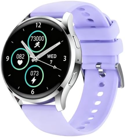 Smart Watch Fitness Tracker for iPhone Android for Women Men, Activity Tracker with Calorie & Step Counter, 150+ Sports, Daily Workout & Sleep Monitor，IP68 Waterproof Smartwatch (Purple) by Unknown
