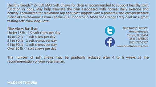 Healthy Breeds Flat Coated Retriever Z-Flex Max Hip and Joint Soft Chews 50 Count - Image 3