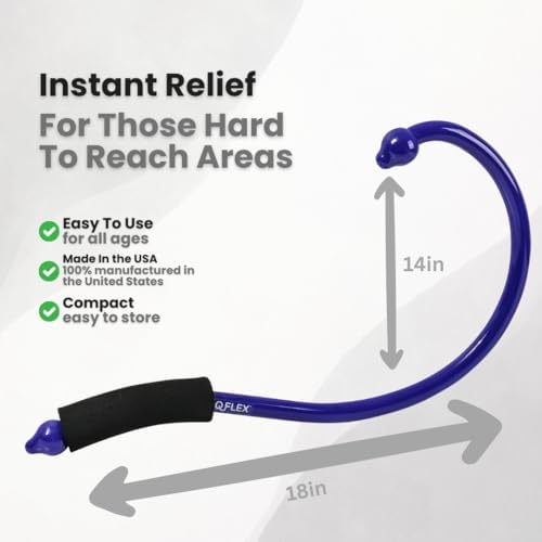 QFlex Back Massager Hook - Trigger Point Self Massage Tool for Neck, Shoulder & Muscle Knot Relief - Deep Tissue Massager Stick - As Seen on Shark Tank - Made in USA - Image 2