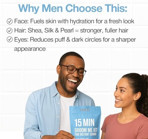 Naisture 15 Min Groom Me Kit Skincare Gift Set for Men – All-in-One Bundle with Hair, Face, & Eye Masks, Complete Grooming Self-Care Kit (5 pcs) - Image 5