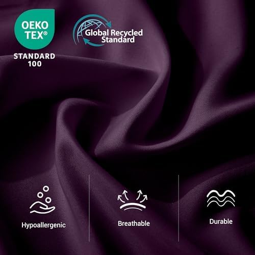 Bulk Full Flat Sheets Only, 6 Pack Quick Sort Top Bed Sheet, Color-Coded Label Threads, Wrinkle-Free Shrinkage Durable Microfiber Hotel Motel Airb&bs Essentials for Hosts (81"x96",Dark Purple) - Image 2