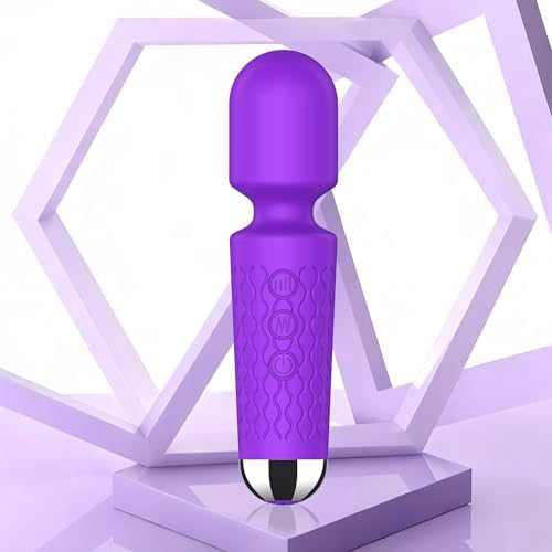 Handheld Cordless Mini Massager, Powerful Quiet with Waterproof, 20 Modes & 8 Speeds Vibration Wand for Back Neck Shoulders, Muscle Soreness Relief & Recovery (Purple) by BitOffun%EF%BC%8DPersonalMassager