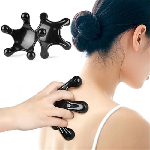 Trigger Point Massage Tools, 2 PCS 5 Legged Manual Massagers (Black) by Jocaluyia