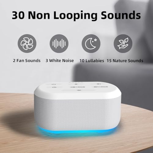 Brown Noise Sound Machine 30 Soothing Sounds White Noise Machine with 12 Night Light Colors Sleep Machine for Adults Baby Kids 36 Volume Levels Noise Canceling for Office Home Privacy - Image 2
