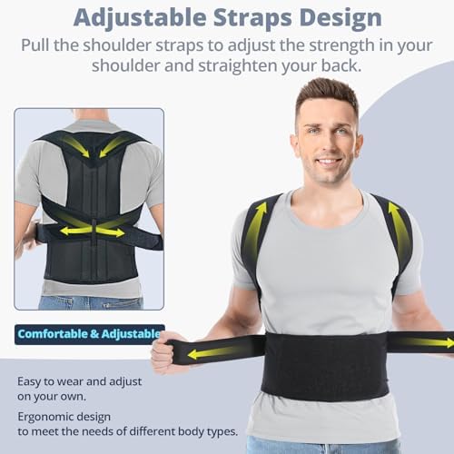Fitsupport Back Brace Posture Corrector for Women and Men Back Lumbar Support Shoulder Posture Support for Improve Posture Provide and Back Pain Relief Small(Pack of 1) - Image 4