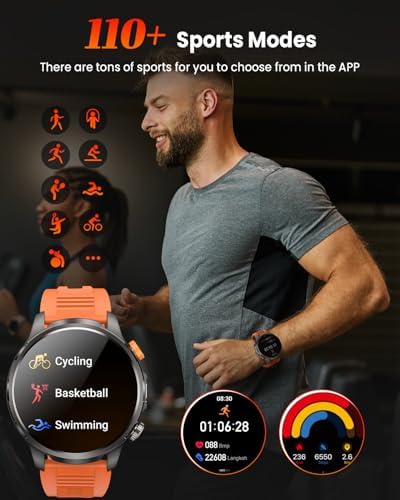 Military Smartwatch for Men 1000mAh Fitness Tracker Rugged Men Watch 2Bands - Image 5