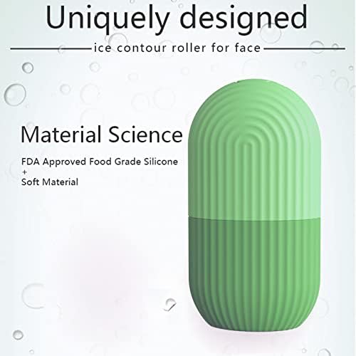 Joyeee Ice Face Roller, Reusable Silicone Mold Face Massage Eye Facial Beauty Skin Care Tools Apply Ice for Shrink Pores Anti Wrinkle Reduce Puffiness Improve Skin Elasticity, Striped, Green - Image 6