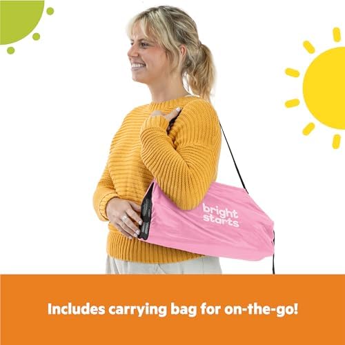 Bright Starts Pop 'N Sit Portable Booster, Indoor/Outdoor Use, Floor Seat with Feeding Tray, Pink, 6 Mos - 3 Yrs (Pack of 2) - Image 6