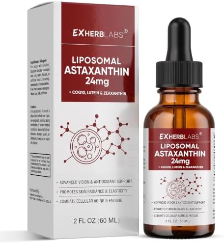 Liposomal Astaxanthin 24mg Liquid Drops, Antioxidant Support by Unknown