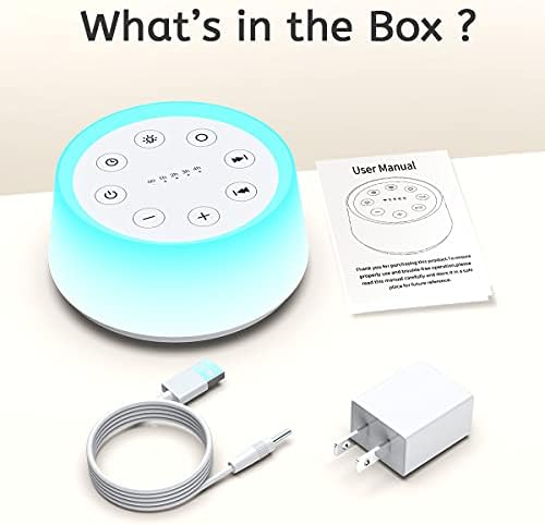 ColorsNoise White Noise Machine with 30 Sleep Music 5 Timers 12 Colors Baby Night Light with Memory Function Sound Machine for Sleep Nursery Home Travel(T-White) - Image 6