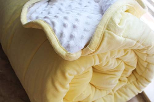 ALANSMA Reversible Weighted Blanket for All Season, Luxury Velvet, Warm and Cool, Adult 10Lb Yellow Weighted Blanket, Enjoy Sleeping Anywhere(Light Yellow,48"x72" 10lbs) - Image 2